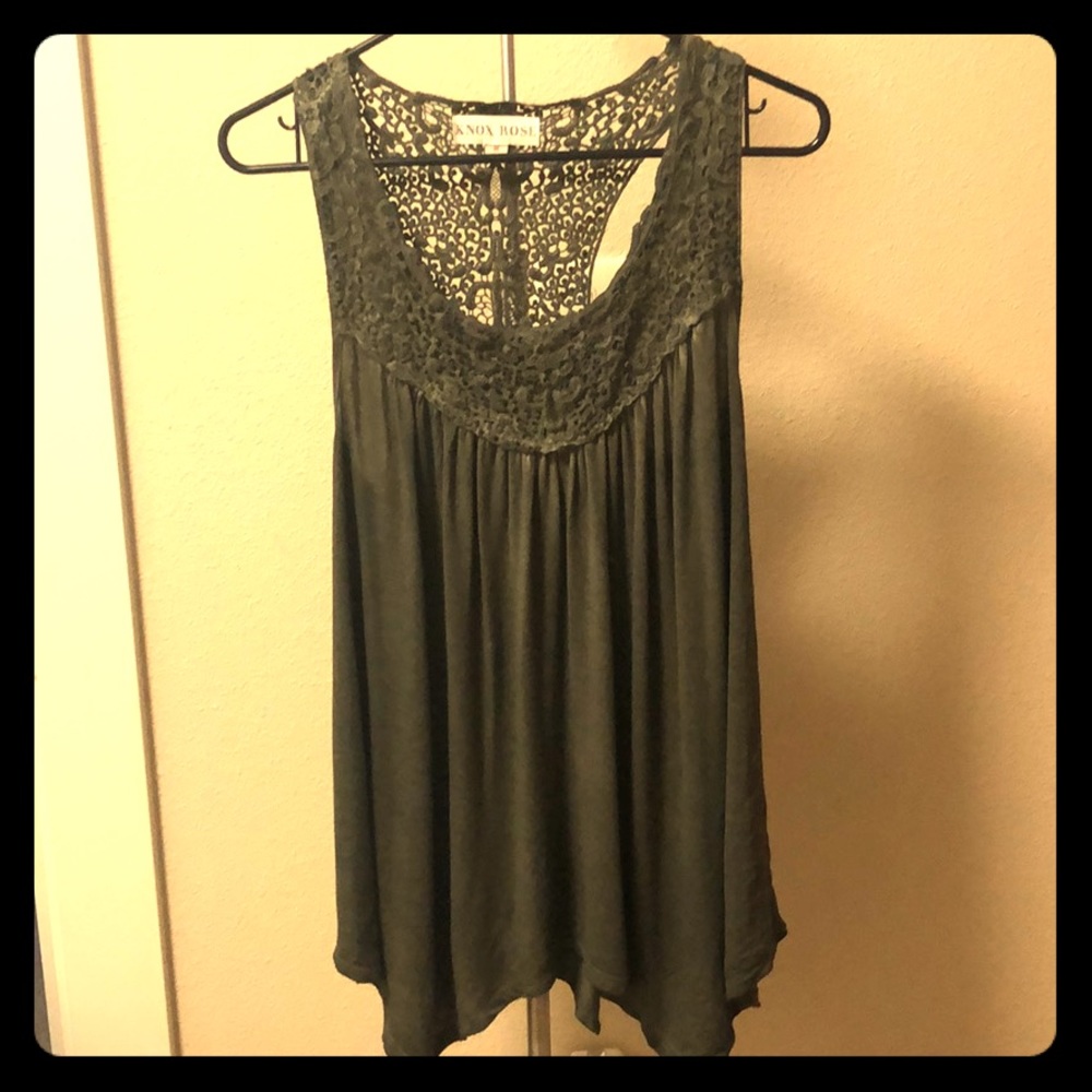 Dark navy green tank top